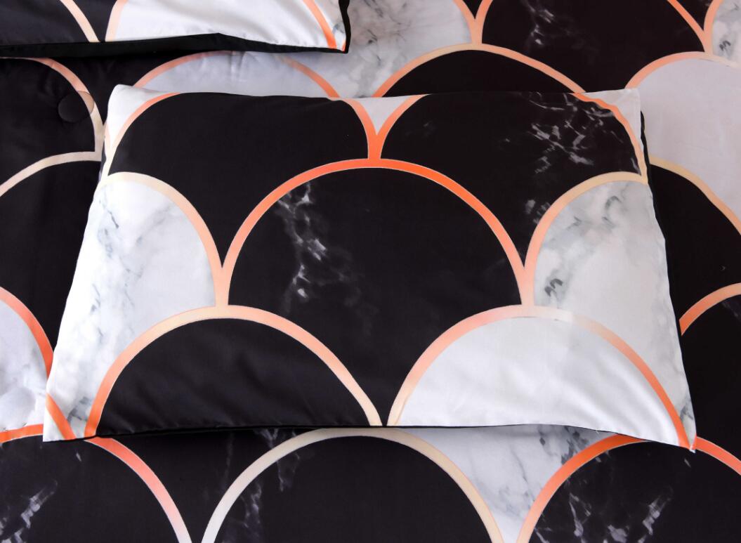 3D Black And White Fish Scale Type 9980 Bed Pillowcases Quilt