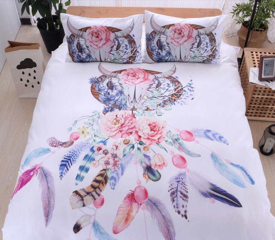 3D Deer Head Dreamcatcher 9992 Bed Pillowcases Quilt