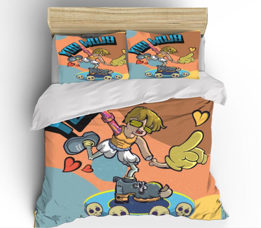3D Boy Skateboarding 99135 Bed Pillowcases Quilt