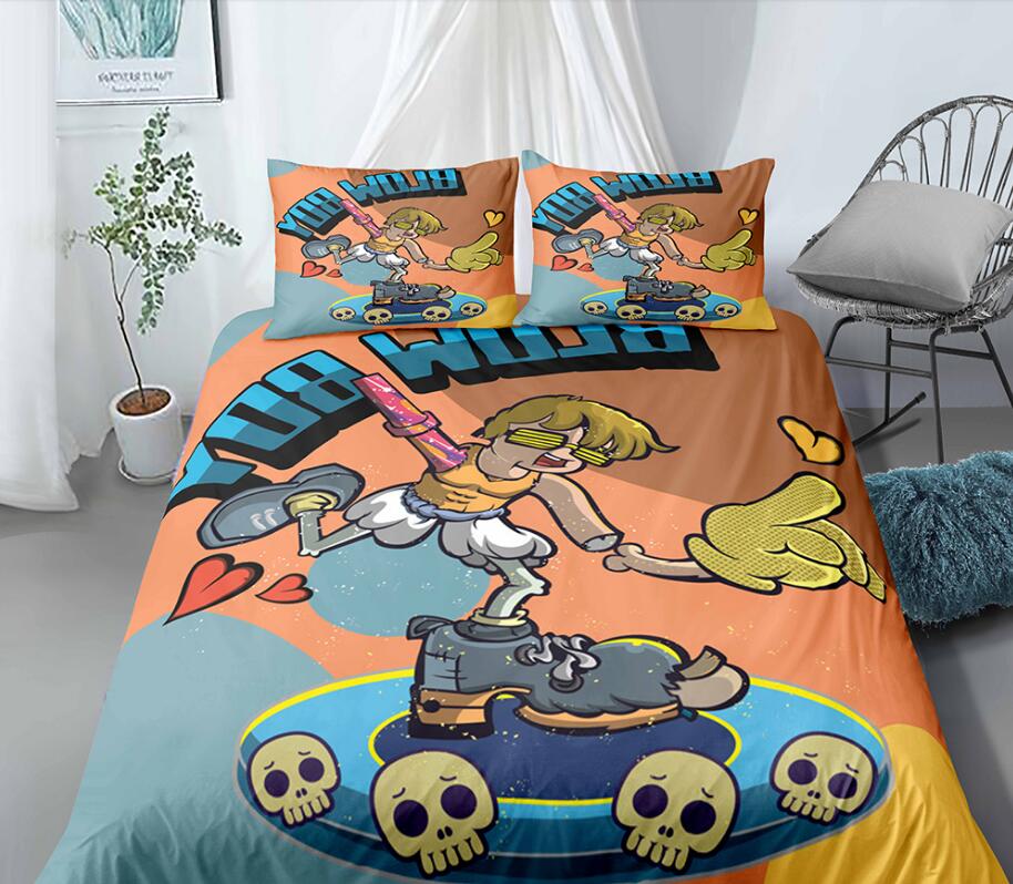 3D Boy Skateboarding 99135 Bed Pillowcases Quilt