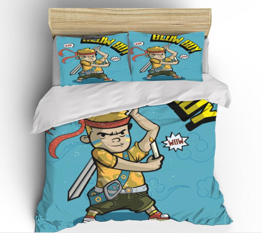 3D Cartoon Teenager 99157 Bed Pillowcases Quilt