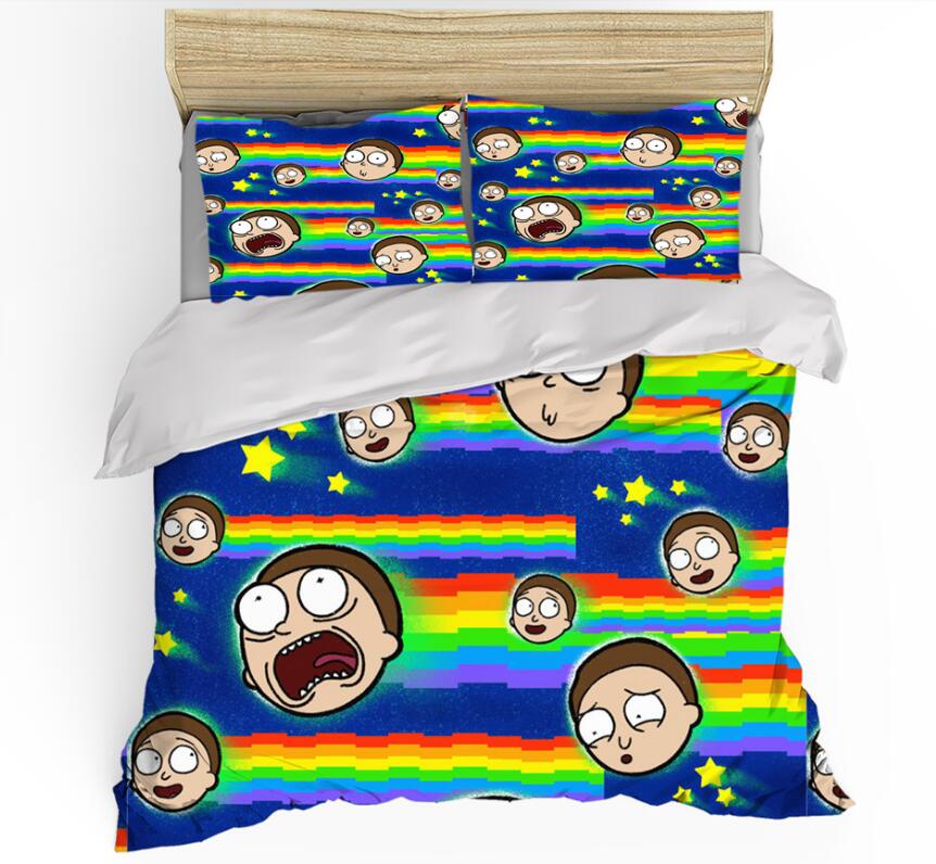 3D Rainbow Morty Star 99183 Bed Pillowcases Quilt