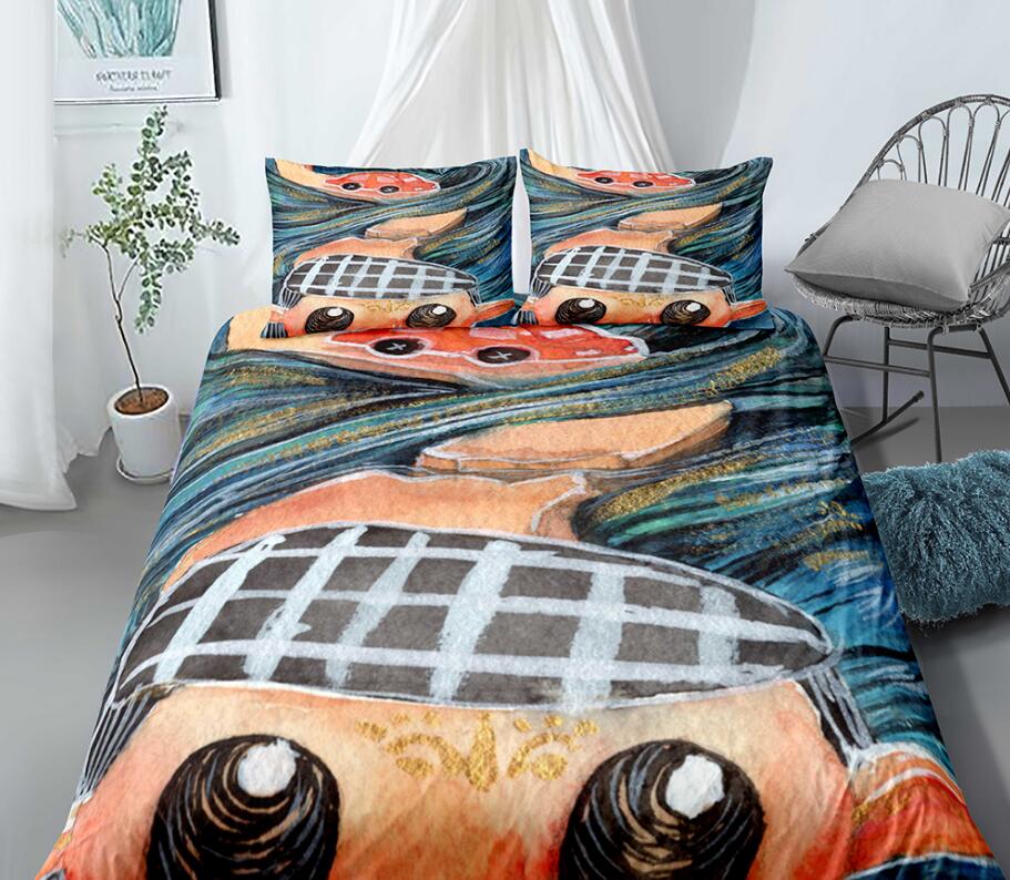 3D Cartoon Big Eyes Girl 99142 Bed Pillowcases Quilt