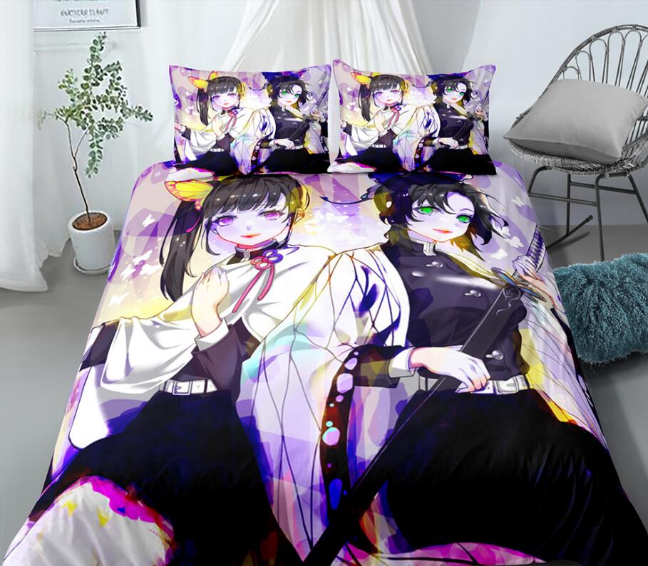 3D Demon Slayer Two Girls 99144 Bed Pillowcases Quilt