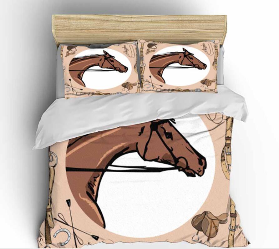 3D Horse Belt 0077 Bed Pillowcases Quilt