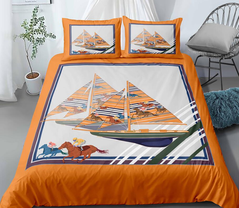 3D Sailboat Horse Riding 1132 Bed Pillowcases Quilt