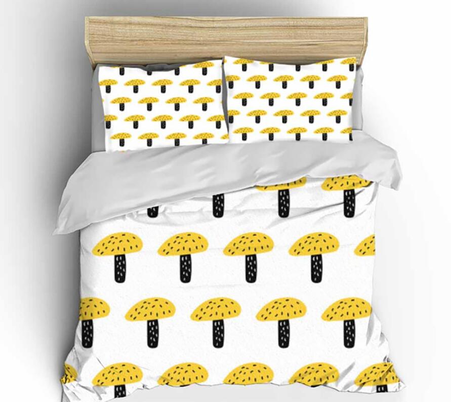 3D Mushroom 0040 Bed Pillowcases Quilt