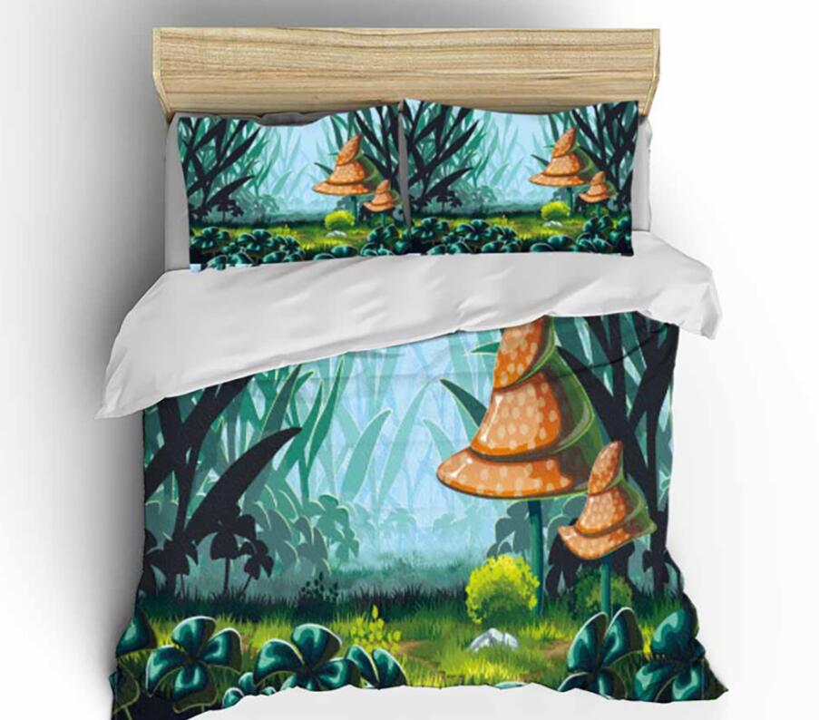 3D Grass Forest Mushroom 1134 Bed Pillowcases Quilt