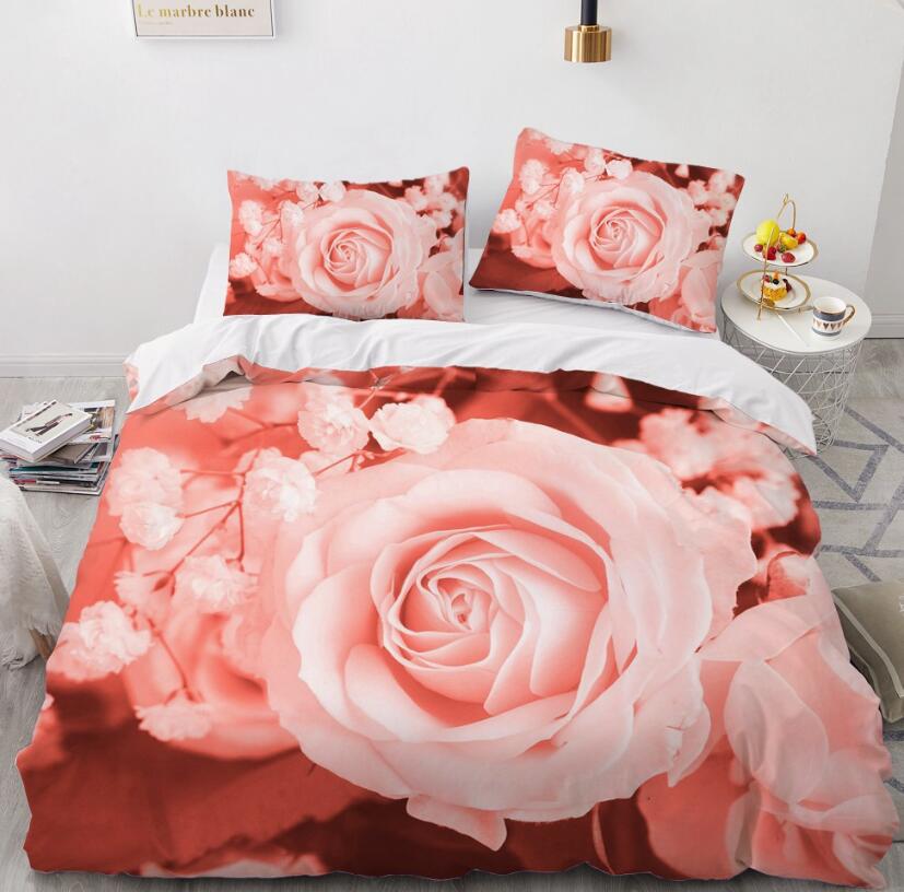 3D Rose Flower 9189 Bed Pillowcases Quilt