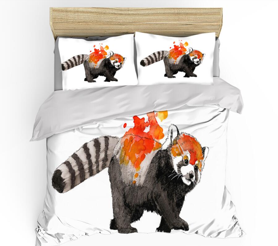 3D Raccoon 0044 Bed Pillowcases Quilt