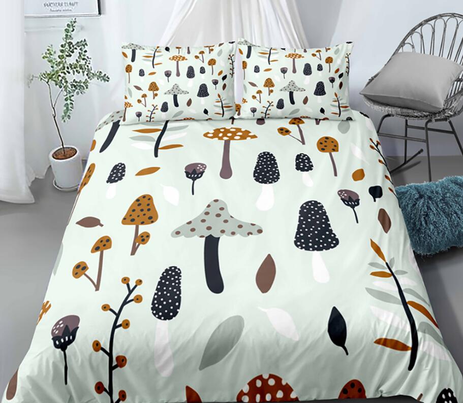 3D Many Small Mushrooms 0121 Bed Pillowcases Quilt