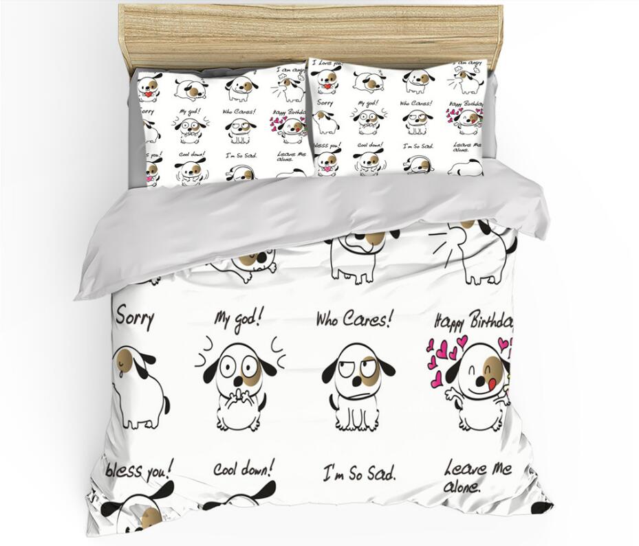3D Cartoon Puppy 0112 Bed Pillowcases Quilt