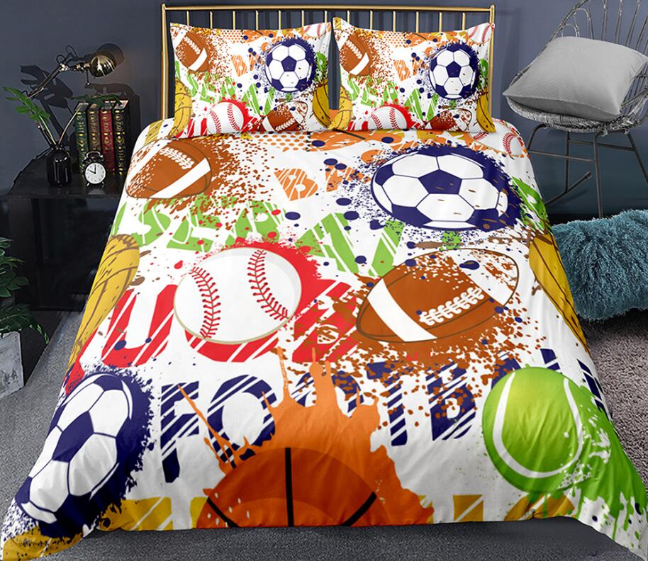 3D Football Baseball Volleyball 0087 Bed Pillowcases Quilt