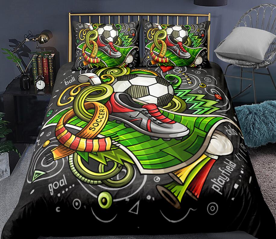 3D Football Sneakers 0145 Bed Pillowcases Quilt