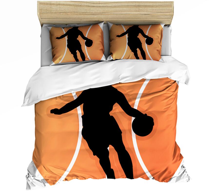 3D Basketball Silhouette 1120 Bed Pillowcases Quilt