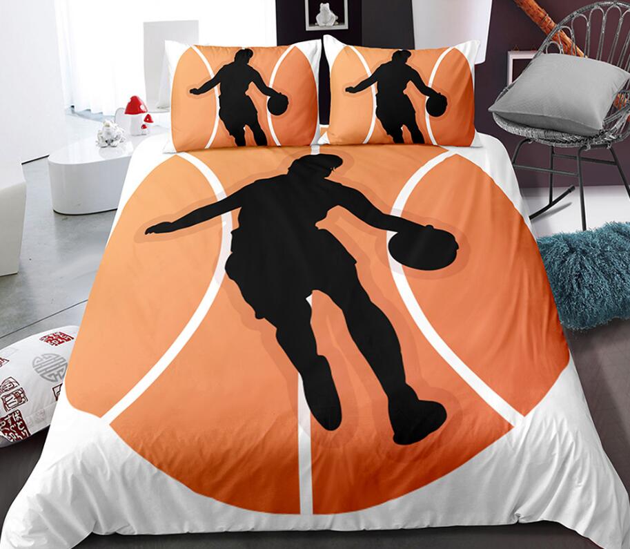 3D Basketball Silhouette 1120 Bed Pillowcases Quilt
