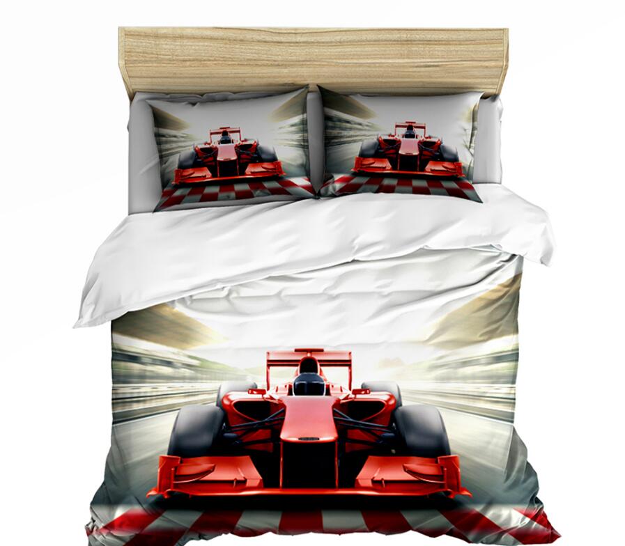 3D Racing Car 1121 Bed Pillowcases Quilt