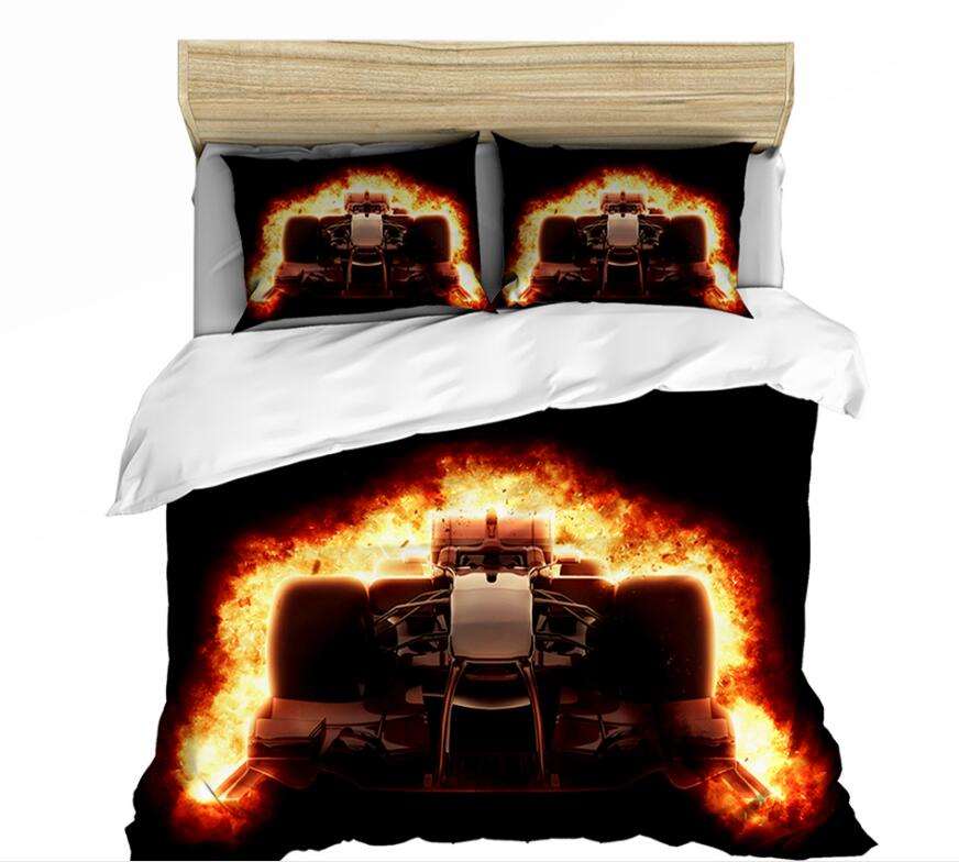 3D Flame Chair 0126 Bed Pillowcases Quilt