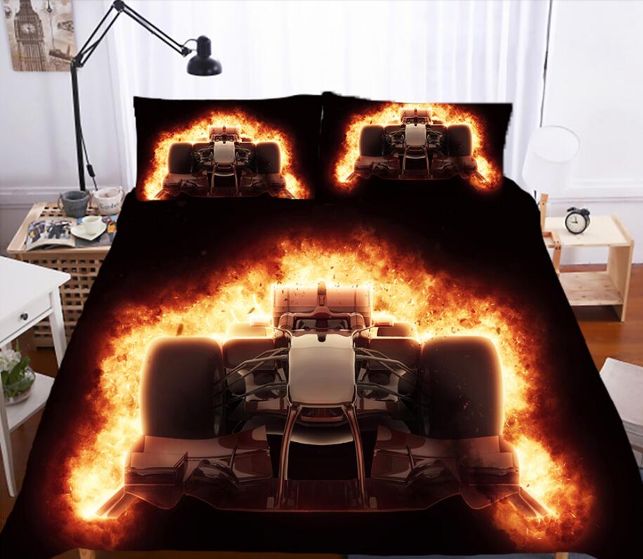 3D Flame Chair 0126 Bed Pillowcases Quilt