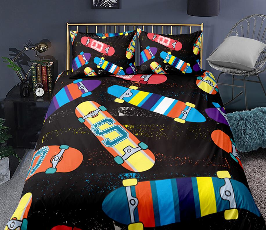 3D Color Skateboard 1140 Bed Pillowcases Quilt