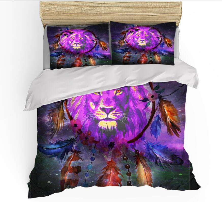 3D Purple Lion Shop Monternet 0130 Bed Pillowcases Quilt