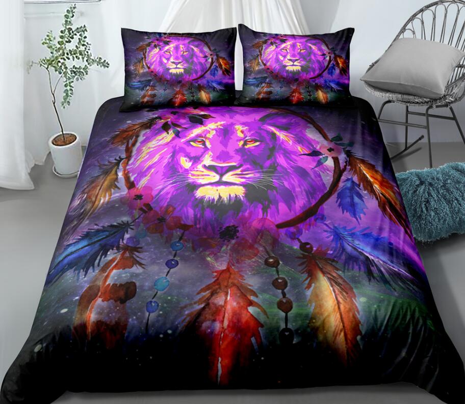 3D Purple Lion Shop Monternet 0130 Bed Pillowcases Quilt