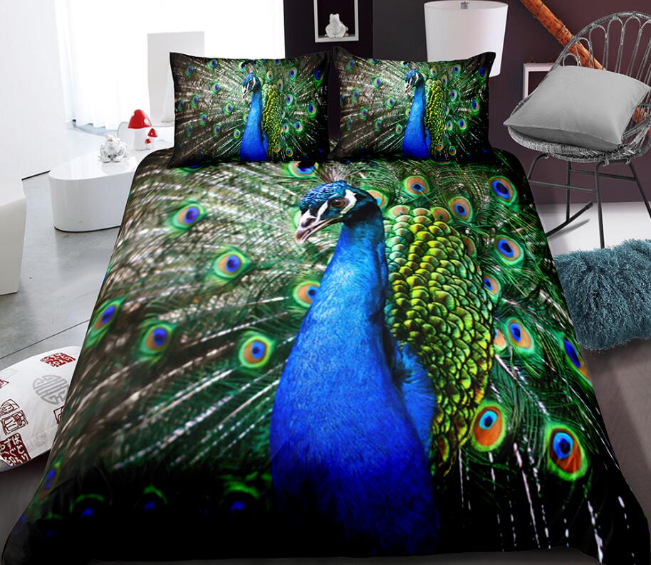 3D Peacock Open Screen 0109 Bed Pillowcases Quilt