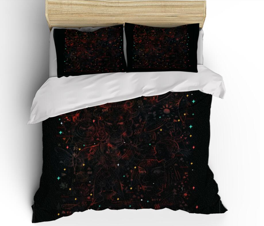 3D Black Red Star Point 1127 Bed Pillowcases Quilt