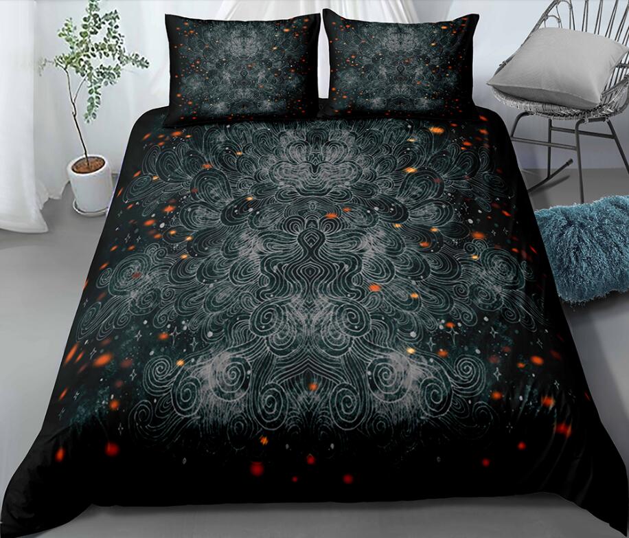3D Black Red Star Point 0132 Bed Pillowcases Quilt