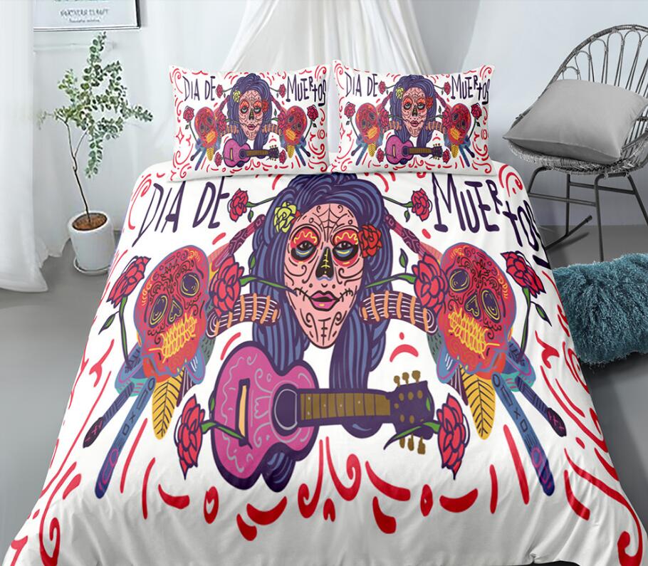 3D Guitar Female 0133 Bed Pillowcases Quilt