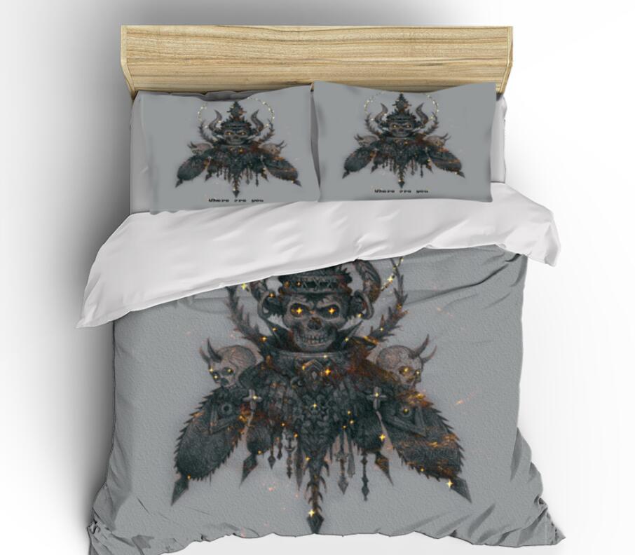 3D Skull Insects 1128 Bed Pillowcases Quilt