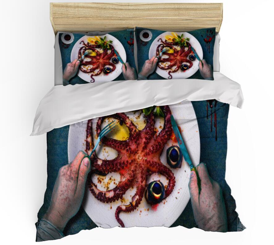 3D Octopus Dining 1103 Bed Pillowcases Quilt
