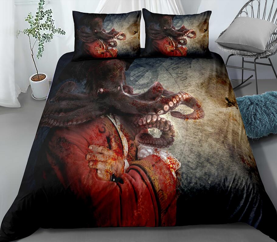 3D Octopus Monster 1110 Bed Pillowcases Quilt