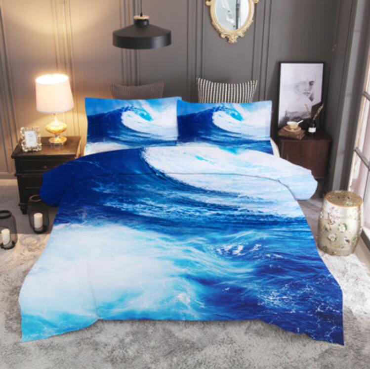 3D Seawater Waves 1196 Bed Pillowcases Quilt