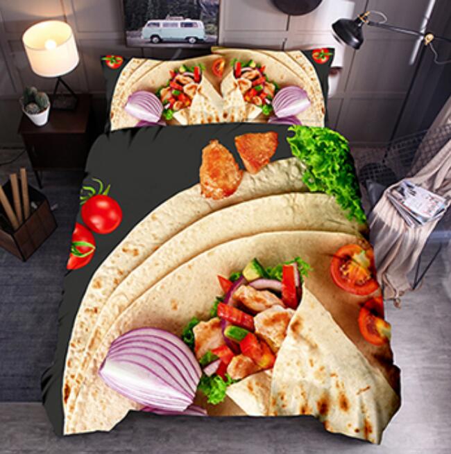 3D Burrito Chili 1198 Bed Pillowcases Quilt