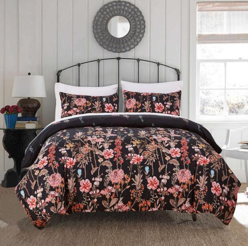 3D Black Flower Bush 1185 Bed Pillowcases Quilt