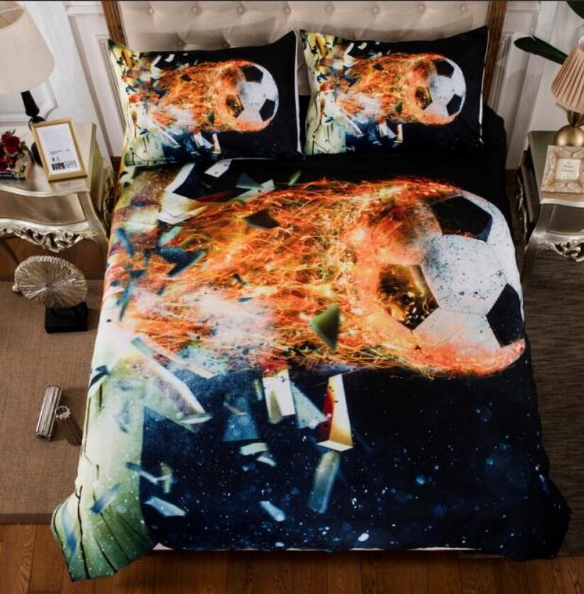 3D Flame Football Fragments 11103 Bed Pillowcases Quilt