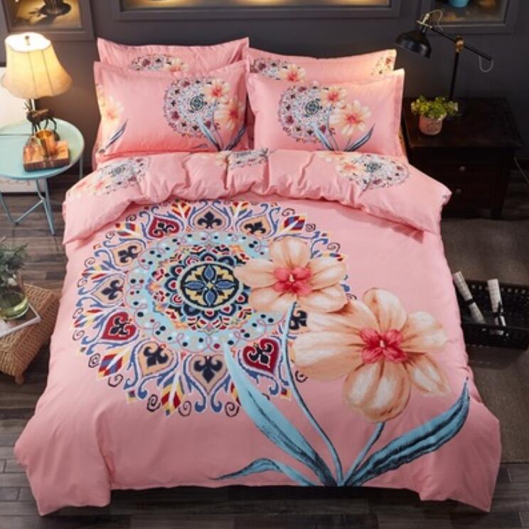 3D Pink Flower Circle 0060 Bed Pillowcases Quilt