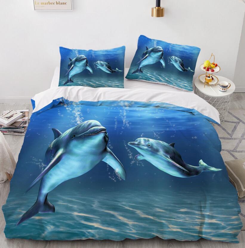 3D Seabed Dolphin 77142 Bed Pillowcases Quilt