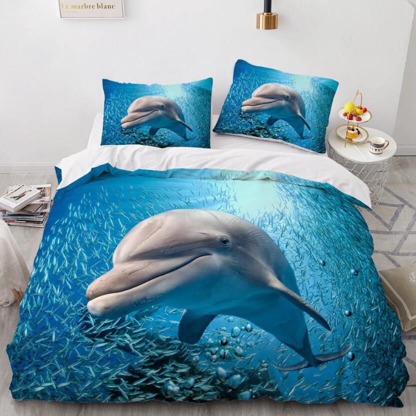3D Seabed Big Dolphin 77150 Bed Pillowcases Quilt