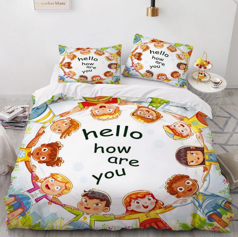3D Cartoons Kids In Circle 55154 Bed Pillowcases Quilt