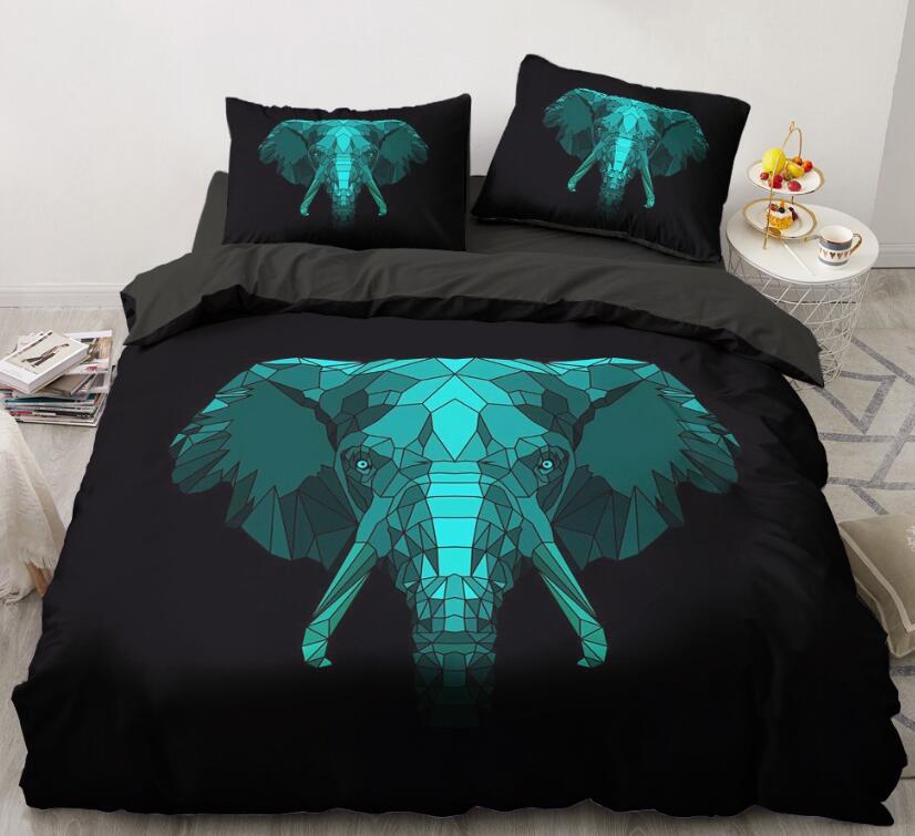 3D Green Elephant 88123 Bed Pillowcases Quilt