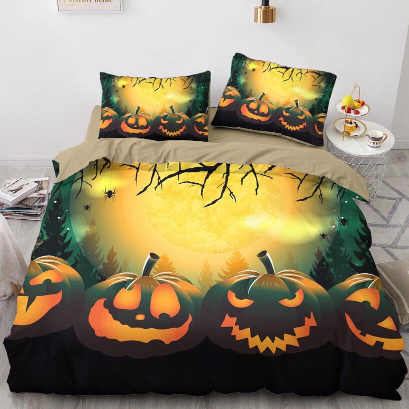 3D Pumpkin Lantern 8019 Bed Pillowcases Quilt