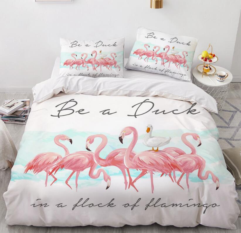 3D Flamingo 7754 Bed Pillowcases Quilt
