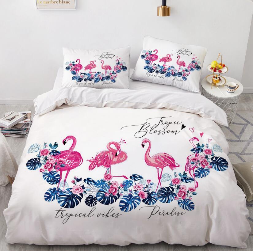 3D Three Flamingos 7761 Bed Pillowcases Quilt
