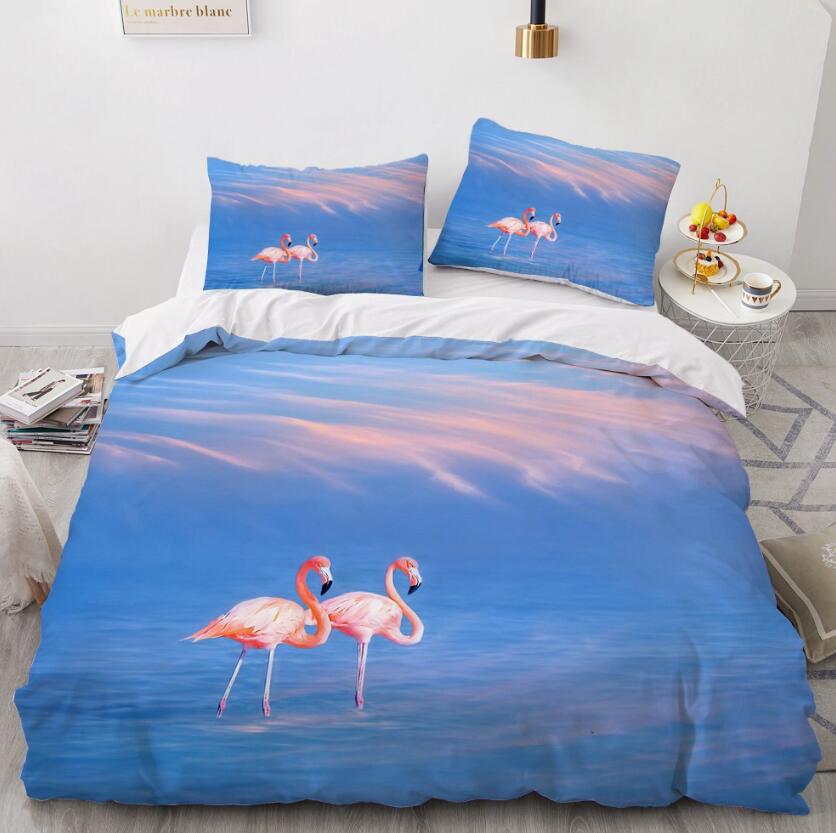 3D Ocean Flamingo 7771 Bed Pillowcases Quilt