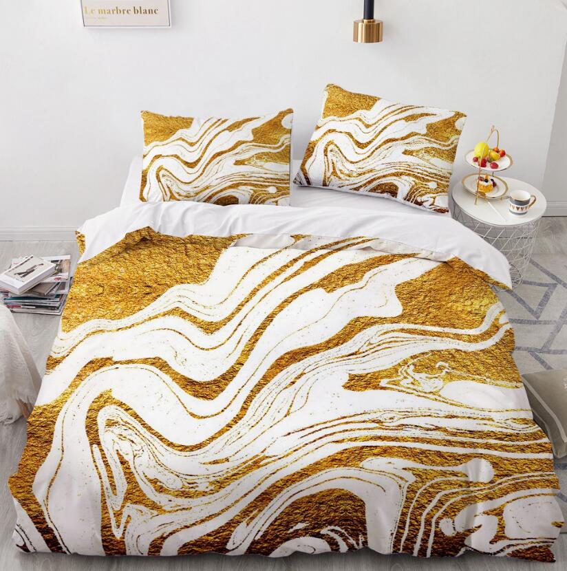 3D Golden Streamline 7772 Bed Pillowcases Quilt