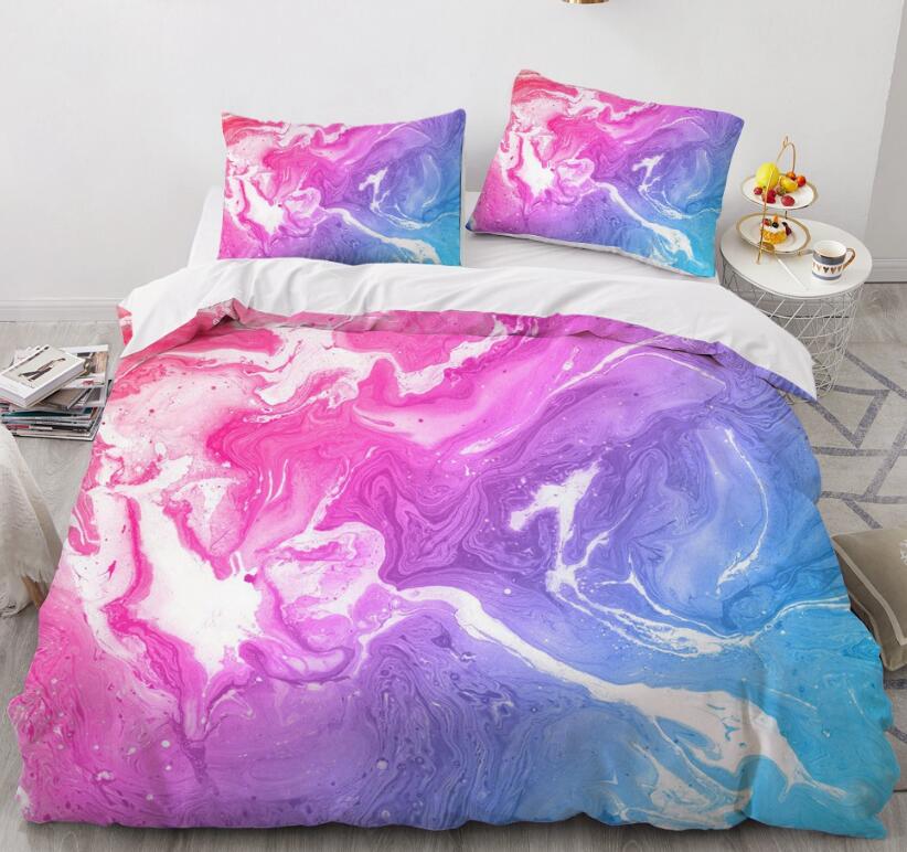 3D Powder Blue Liquid 7773 Bed Pillowcases Quilt