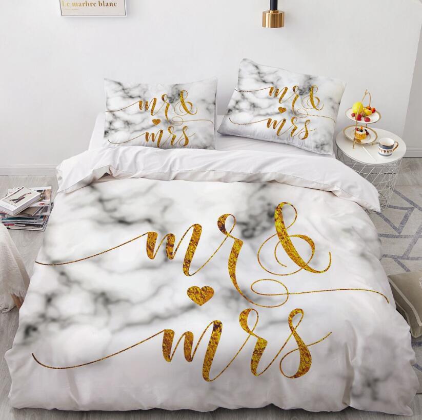 3D Golden Letters 7779 Bed Pillowcases Quilt
