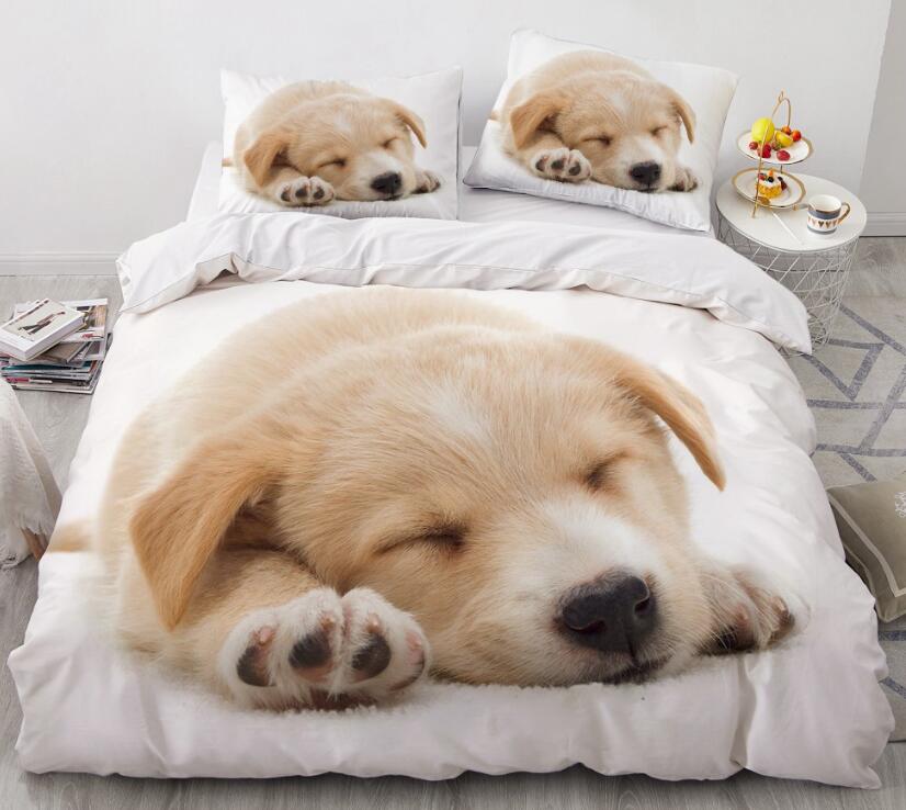 3D Yellow Puppy 7789 Bed Pillowcases Quilt